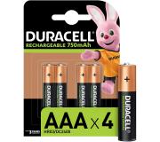 Duracell Pilas Recargables NiHM AAA HR03 1.2V 750mAh - Precargadas - 4 Unidades