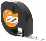 Dymo LetraTag S0718850 Cinta de Etiquetas Textiles de adhesion por plancha Original para Rotuladora - Texto negro sobre fondo blanco - Ancho 12mm x 2 metros (18769)