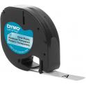 Dymo LetraTag S0721530 Cinta de Etiquetas Original para Rotuladora - Texto negro sobre fondo transparente - Ancho 12mm x 4 metros (12267)