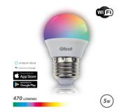 Elbat Bombilla LED Esferica Smart Wi-Fi G45 E27 5W 470lm RGB - Temperatura 2700K a los 6000K - Control de Voz - Control Remoto - 3 Modos de Color: Frio, Natural y Calido