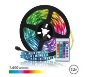 Elbat Tira LED RGB 12V 1600lm - 30 Led por Metro - Control Remoto - Longitud 3m