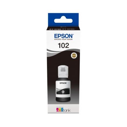 Epson 102 Negro - Botella de Tinta Pigmentada Original C13T03R140