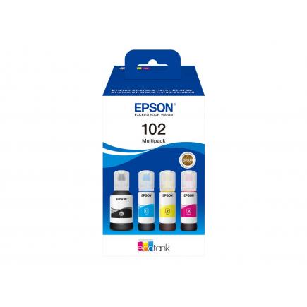 Epson 102 Pack de 4 Botellas de Tinta Originales - C13T03R640