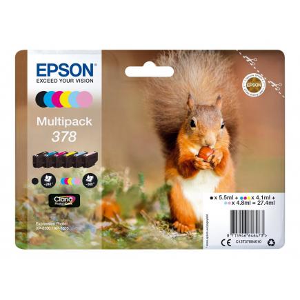 Epson 378 Pack de 6 Cartuchos de Tinta Originales - C13T37884010