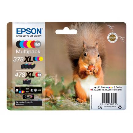 Epson 378XL / 478XL Pack de 6 Cartuchos de Tinta Originales - C13T379D4010