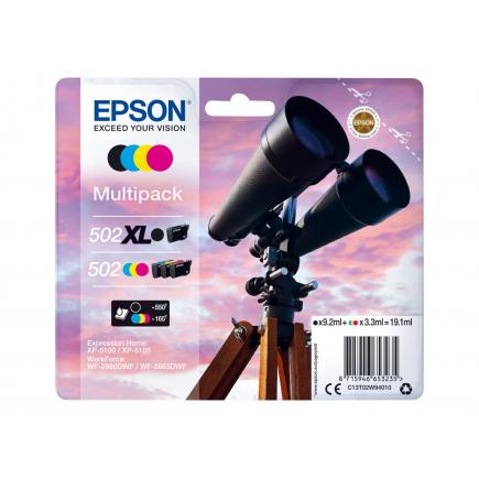 Epson 502XL / 502 Pack de 4 Cartuchos de Tinta Originales - C13T02W94010