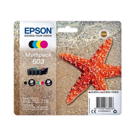 Epson 603 Pack de 4 Cartuchos de Tinta Originales - C13T03U64010