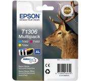 Epson T1306 Pack de 3 Cartuchos de Tinta Originales - Cian, Magenta, Amarillo - C13T13064012