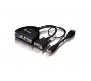 Equip Cable VGA Video-Splitter 2 puertos 450MHz - Alimentacion USB - Color Negro