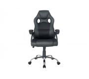Equip Silla de Oficina - Diseño Ergonomico - Cuero PU de Alta Calidad - Reposabrazos Acolchados - Ajuste de Altura - Mecanismo de Mariposa - Base Cromada