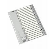 Esselte Abecedarios de Plastico con Caratula Indice A4 - PP - Tipo A-Z - Cartulina Indice: Carton Blanco y Negro Gris - Color Gris