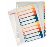 Esselte Indices Proyectos Imprimibles A4 Maxi PP Tipo 1-10 Multicolor Material PP Rigido 300 Micras Portada 350 Micras Tamaño A4 Maxi