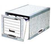 Fellowes Bankers Box Cajon Archivador - Montaje Manual - Carton Reciclado Certificacion FSC - Color Gris