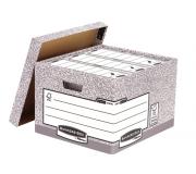 Fellowes Bankers Box Contenedor de Archivos Folio - Montaje Automatico Fastfold - Carton Reciclado Certificacion FSC - Color Gris