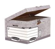 Fellowes Bankers Box Maxi Contenedor de Archivos - Tapa Fija - Montaje Automatico Fastfold - Carton Reciclado Certificacion FSC - Color Gris