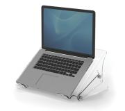 Fellowes Clarity Soporte para Portatil - Ajustable en 6 Alturas - Plataforma con Ranuras - Hasta 6kg - Color Transparente