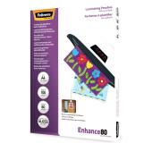 Fellowes Pack de 100 Fundas Autoadhesivas para Plastificar Brillo A4 - 80 Micras - Alta Calidad - Transparente