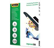 Fellowes Pack de 100 Fundas para Plastificar Brillo A4 - 100 Micras - Alta Calidad - Transparente