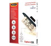 Fellowes Pack de 100 Fundas para Plastificar Brillo A4 - 125 Micras - Alta Calidad - Transparente