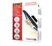 Fellowes Pack de 100 Fundas para Plastificar Tarjetas 54 x 86 mm Brillo - 125 Micras - Alta Calidad - Transparente