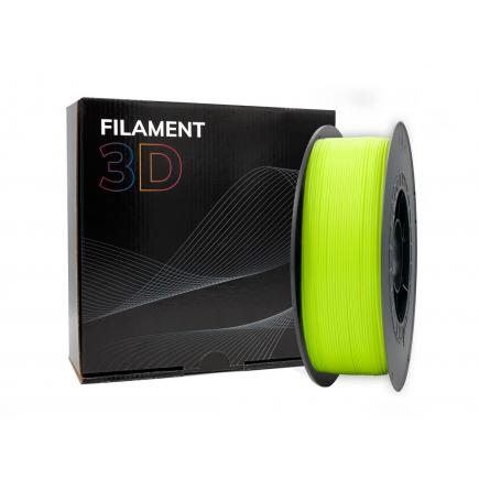 Filamento 3D PLA HD - Diametro 1.75mm - Bobina 1kg - Color Amarillo Fluorescente