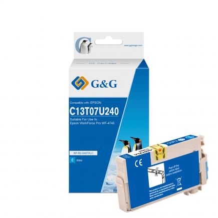 G&G Epson 407 Cyan Cartucho de Tinta COMPATIBLE - Reemplaza C13T07U240