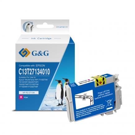 G&G Epson T2713/T2703 (27XL) Magenta Cartucho de Tinta Generico - Reemplaza C13T27134012/C13T27034012