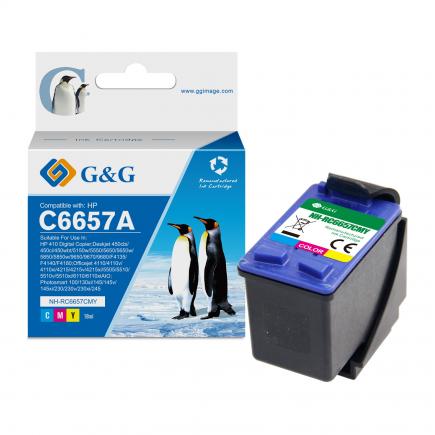 G&G HP 57 Color Cartucho de Tinta Remanufacturado - Reemplaza C6657GE/C6657AE
