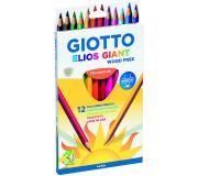 Giotto Elios Giant Wood Free Pack de 12 Lapices Triangulares de Colores - Sin Madera - Mina 5 mm - Colores Surtidos