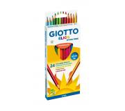 Giotto Elios Giant Wood Free Pack de 24 Lapices Triangulares de Colores - Sin Madera - Mina 5 mm - Colores Surtidos