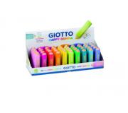 Giotto Happy Gomma Expositor de 40 Gomas de Borrar - Forma de Lapiz - Para Borrar Grafito - 10 Colores Fluo