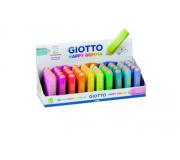 Giotto Happy Gomma Expositor de 40 Gomas de Borrar - Forma de Lapiz - Para Borrar Grafito - 10 Colores Fluo