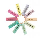 Giotto Happy Gomma Expositor de 40 Gomas de Borrar - Forma de Lapiz - Para Borrar Grafito - 10 Colores Pastel