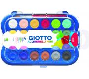 Giotto Pack de 24 Acuarelas Mini 23mm. - Colores Luminosos - Evita la Dispersion del Agua