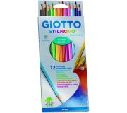 Giotto Stilnovo Acquarell Pack de 12 Lapices de Colores Acuarelables Hexagonales - Mina 3.3 mm - Madera - Colores Surtidos