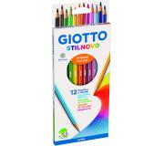 Giotto Stilnovo Pack de 12 Lapices Hexagonales de Colores - Mina 3.3mm - Madera - Colores Surtidos