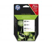 HP 301 Negro + Color Pack de 3 Cartuchos de Tinta Originales - E5Y87EE