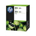 HP 301XL Negro Pack de 2 Cartuchos de Tinta Originales - D8J45AE