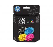 HP 302 / 304 Negro + Color Pack de 2 Cartuchos de Tinta Originales - B82L1AE / X4D37AE / 3JB05AE