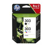 HP 303 Negro + Color Pack de 2 Cartuchos de Tinta Originales - 3YM92AE