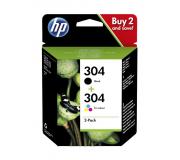 HP 304 Negro + Color Pack de 2 Cartuchos de Tinta Originales - 3JB05AE