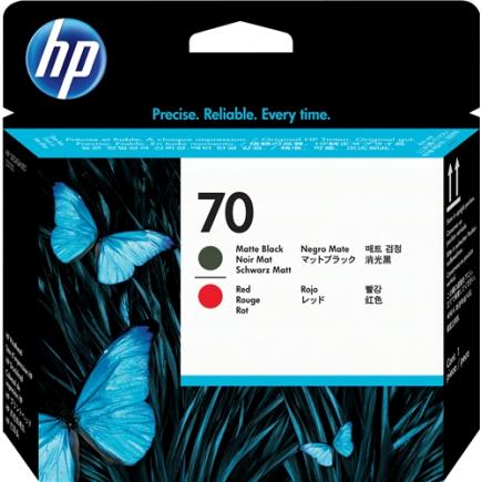 HP 70 Negro Mate / Rojo Cabezal de Impresion Original - C9409A