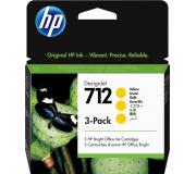 HP 712 Amarillo Pack de 3 Cartuchos de Tinta Originales - 3ED79A