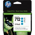 HP 712 Cyan Pack de 3 Cartuchos de Tinta Originales - 3ED67A