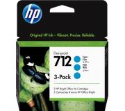 HP 712 Cyan Pack de 3 Cartuchos de Tinta Originales - 3ED67A