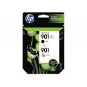 HP 901XL Negro + 901 Color Pack de 2 Cartuchos de Tinta Originales - SD519AE