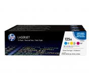HP CB541A / CB542A / CB543A Pack de 3 Cartuchos de Toner Originales - 125A