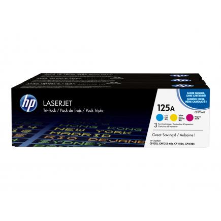 HP CB541A / CB542A / CB543A Pack de 3 Cartuchos de Toner Originales - 125A