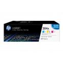 HP CC531A/CC532A/CC533A Pack de 3 Cartuchos de Toner Originales - 304A