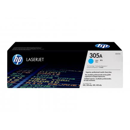 HP CE411A CYAN CARTUCHO DE TONER ORIGINAL 305A